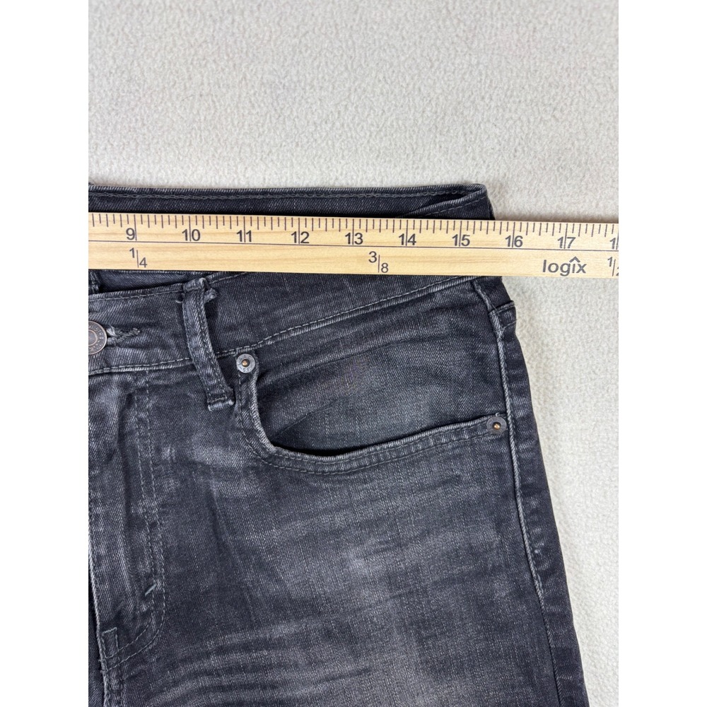 Levis 512 Slim Taper Mens Faded Whiskering Black Denim worn Jeans 31x32 806 - Picture 4 of 8